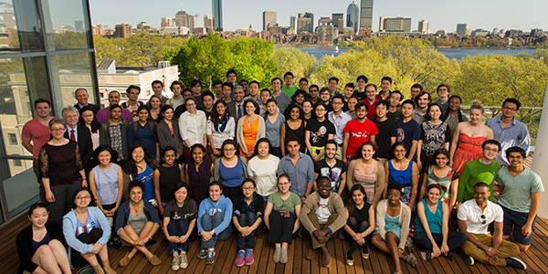 Members of the SuperUROP class of 2015 and Professors Dennis Freeman, left, 3rd row back and Anantha Chandrakasan, 4th row back center left.