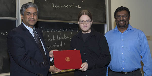 Jeffrey Bosboom, received the second place William Martin best masters thesis in computer science award from Prof. Chandrakasan. Bosboom's advisor, Prof. Saman Amarasinghe joined him (photo right).