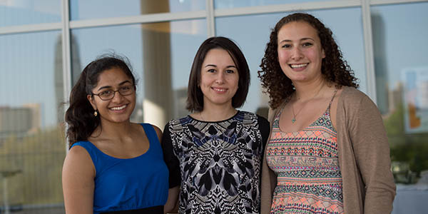 From left Ambika Krishnamakar, Mariam Kobiashvili and Jenny Astrachan.