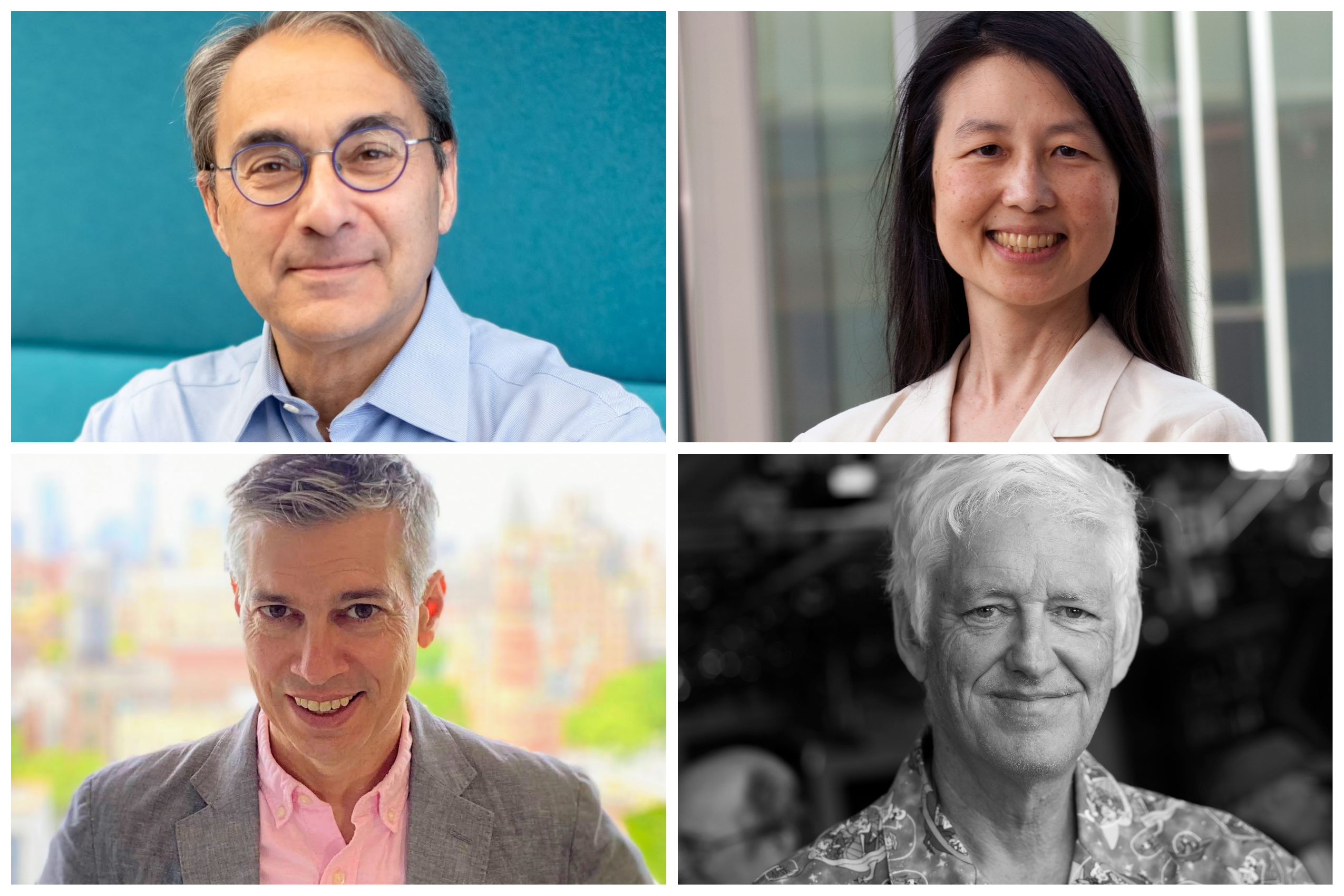 Top row, left to right: Alfred Spector, Jeannette Wing Bottom row, left to right: Chris Wiggins, Peter Norvig
